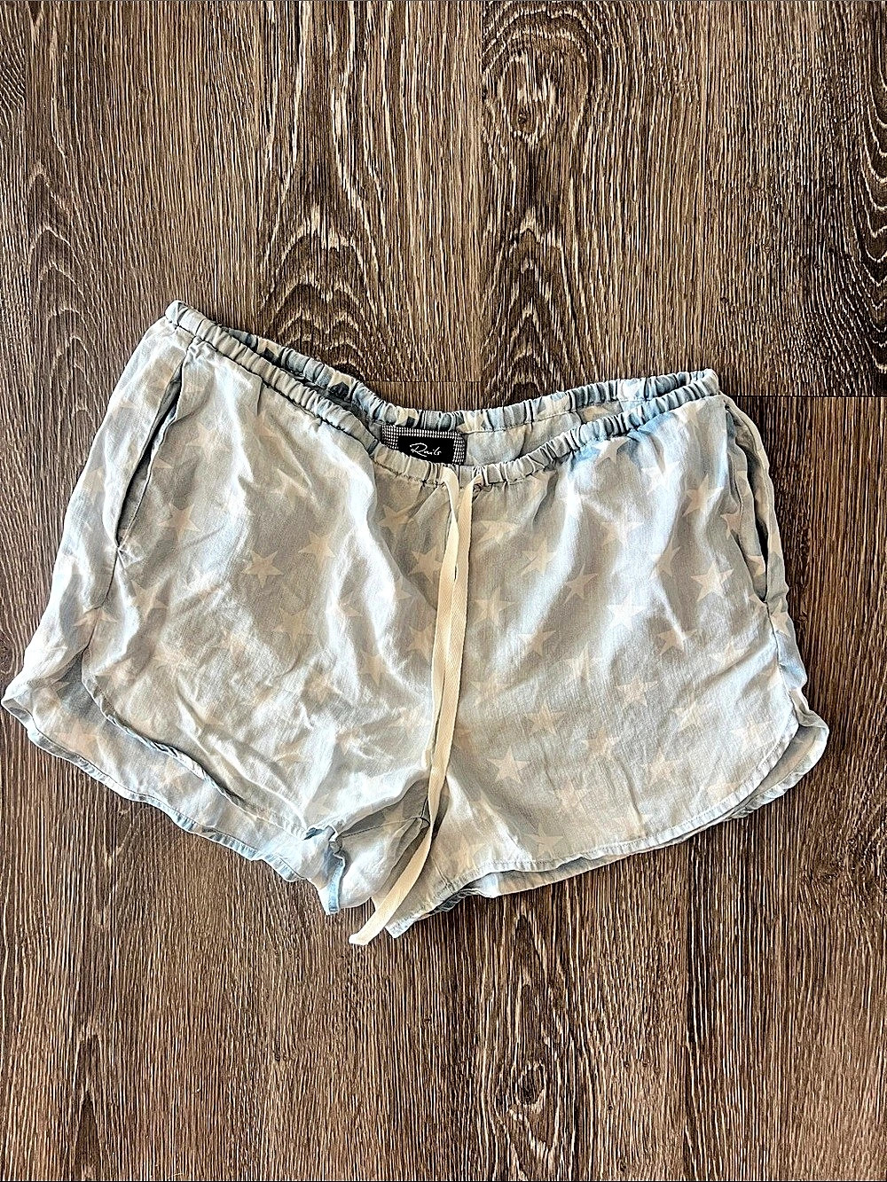 Rails Camo Drawstring Shorts in Blue & White